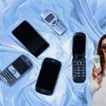 cellulari vecchi, donna con euro